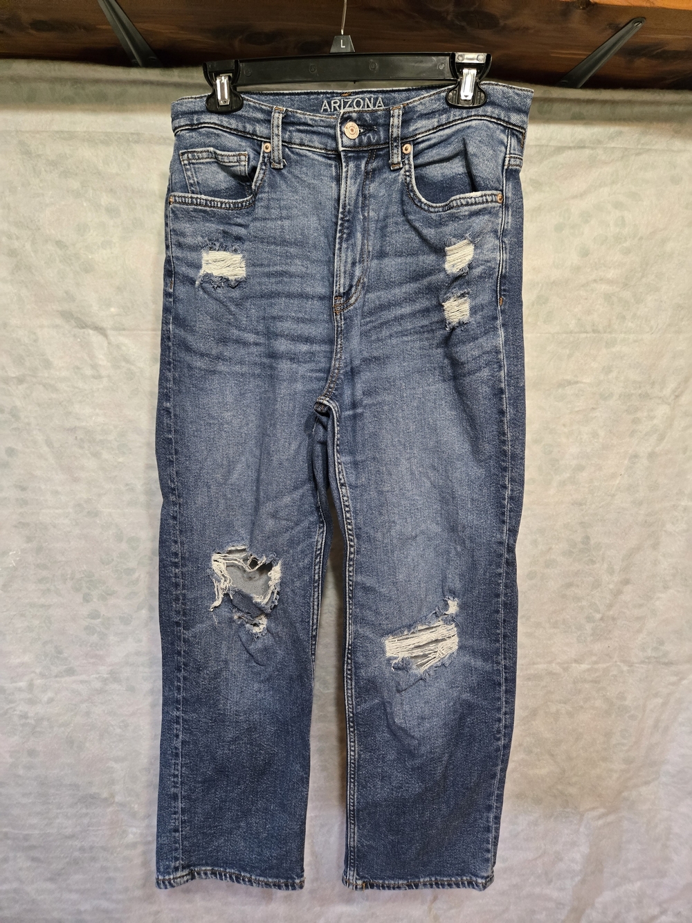 Arizona Distressed Blue Denim Jeans